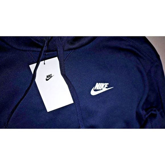 Nike DX6945 419 Men's Sz L College Navy Therma-Fit Fleece Pullover Hoodie $80 - Picture 3 of 6